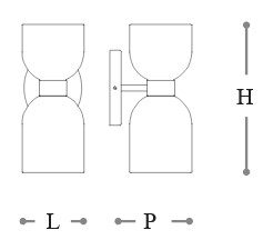 Lámpara-Caterina-Incanto-Italamp-dimensiones de lámparas de pared